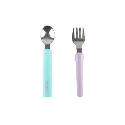 Set cuchara y tenedor desmontable - Azul-Morado