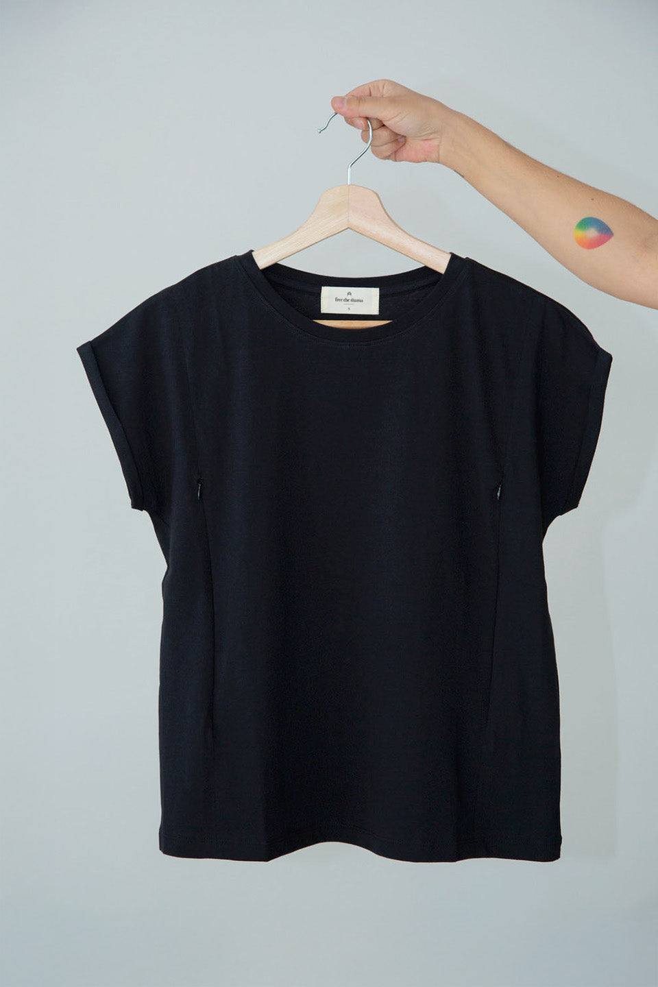 Polera de Lactancia Sahr Negra - Basic - freethemama