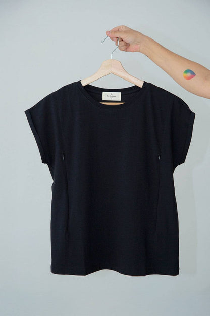 Polera de Lactancia Sahr Negra - Basic - freethemama