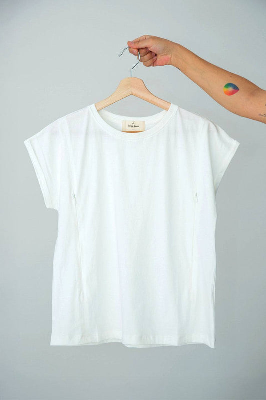 Polera de Lactancia Sahr Blanca - Basic - freethemama