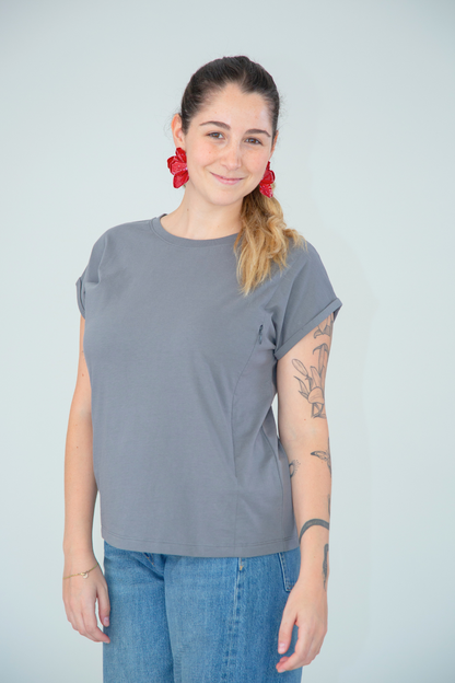 Polera de Lactancia Sahr Gris - Basic - freethemama